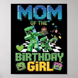 Poster Maman de la fille d'anniversaire Funny Video Game 