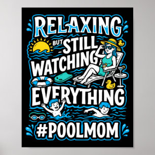 Poster Maman de la piscine hommes nageant maman nageuse m