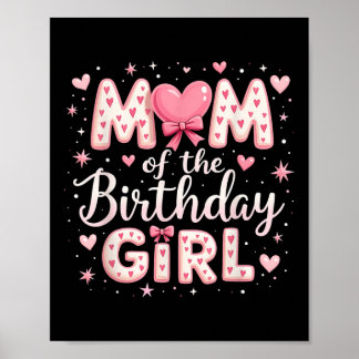Poster Maman De L'Anniversaire Fille Coquette Bow Pink Fa