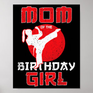 Poster Maman De L'Anniversaire Karate Taekwondo Girl Mart