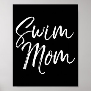 Poster Maman de natation mignonne Cadeau de fête des mère