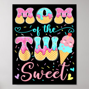 Poster Maman des deux douce fille de 2 ans anniversaire g