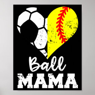Poster Maman drôle de football doux Maman