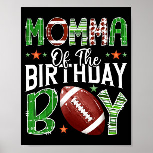 Poster Maman du garçon d'anniversaire amoureux de footbal