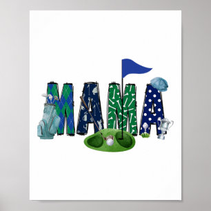 Poster Maman du garçon d'anniversaire trou d'un coup de g
