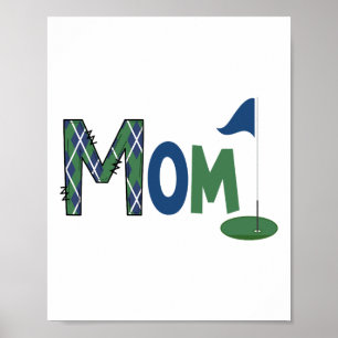Poster Maman du garçon d'anniversaire trou en un coup de