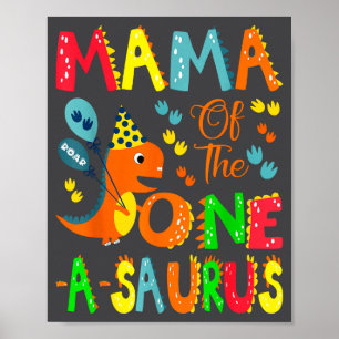 Poster Maman du garçon qui fête son 1er anniversaire One-