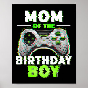 Poster Maman Du Joueur Vidéo Enfant Anniversaire Correspo