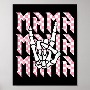 Poster Maman du mauvais deux os à carreaux Maman 2e anniv