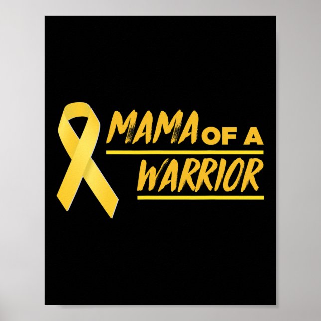 Poster Maman D'Un Guerrier Mère Sensibilisation Au Cancer (Devant)