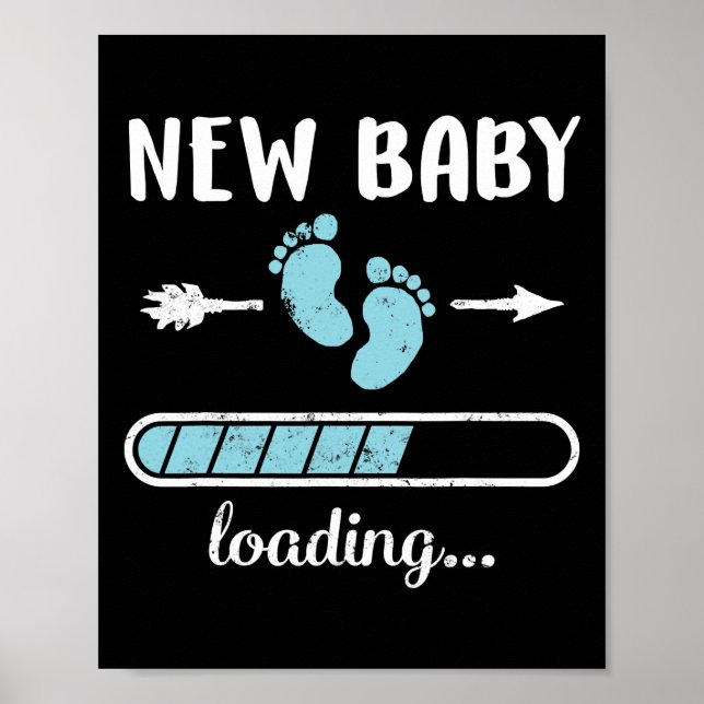 Poster Maman Enceinte Nouveau bébé Garçon Chargement Son  (Devant)