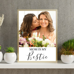 Poster Maman est ma bestie noms personnalisés photo