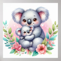 Maman et bébé koala