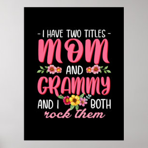 Poster Maman Et Grammy Anniversaire