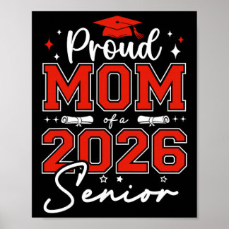Poster Maman fière d'un diplômé senior 2026 de 2026 Gr