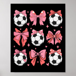 Poster Maman footballeuse mignonne à noeud Famille sporti