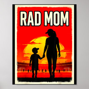 Poster Maman géniale mère et fils maman de footballeur co