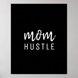 Poster Maman Hustle Script moderne Fête des Mères Noire