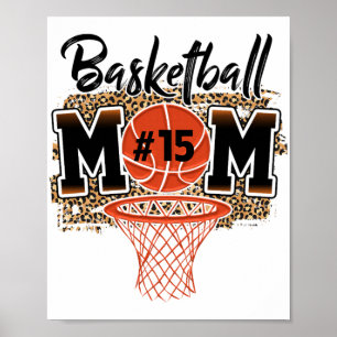 Poster Maman Joueur personnalisé Numéro 15 Sport Maman Fê