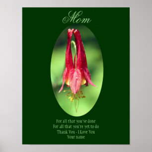 Poster Maman Merci Vous aimez Columbine Personnalisé