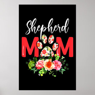 Poster Maman mignonne berger allemand