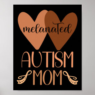 Poster Maman Noir Autism de fils autiste Enfants Melanate