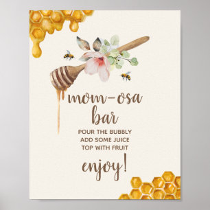 Poster Maman-osa Bar Honey Bee Baby shower