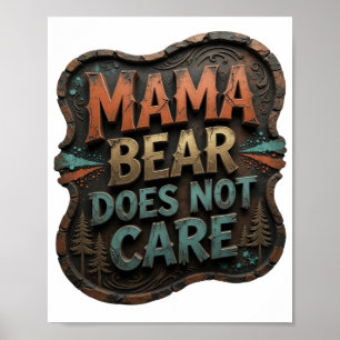 Poster Maman Ours Orange Esprit NE S'EN SOUCIE