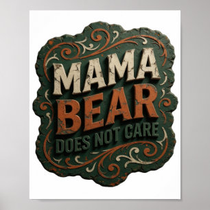 Poster Maman Ours Orange Magnifique S'EN FOUT