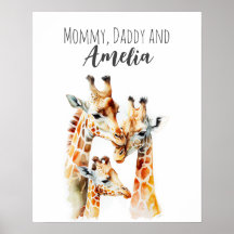 Maman, papa & moi | Girafe | Art de crèche animali
