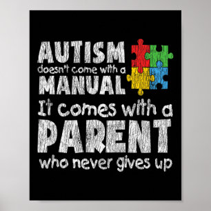 Poster Maman Papa Parents Enfants Autistes Sensibilisatio