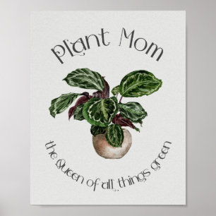 Poster Maman plante - La Reine de toutes les choses Vert