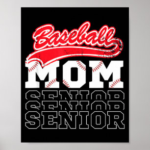 Poster Maman senior de baseball classe de maman baseball