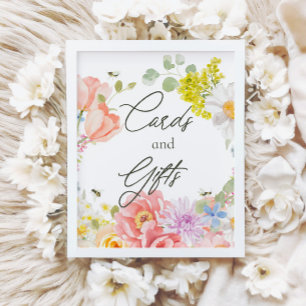 Poster Maman to Bee Baby shower Floral Aquarelle