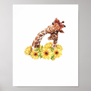 Poster Maman Tournesol Cadeau Safari Afrique Animal Enfan