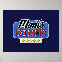 Maman's Diner - Amusant Maman Vie Cuisine Mur Post