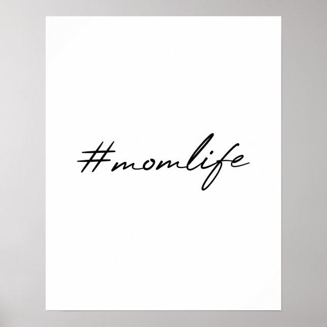 Poster #MamanVie | Mère Conception moderne Script Fête de (Devant)
