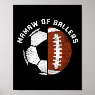 Poster Mamaw de Llers Footll de soccer drôle Grand-mère M