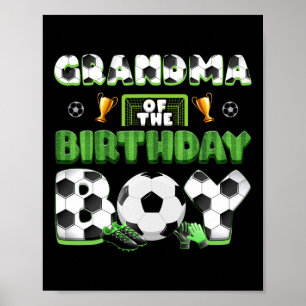 Poster Mamie du groupe de football du garçon d'anniversai