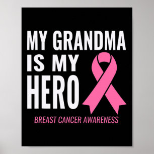 Poster Mamie est mon héro - Soutien contre le cancer du s