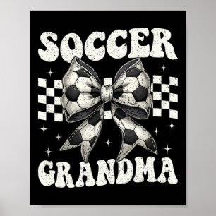Poster Mamie footballeuse drôle coquette noeud Mamie foot