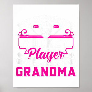 Poster Mamie joueuse de hockey drôle Mamie de hockey sur