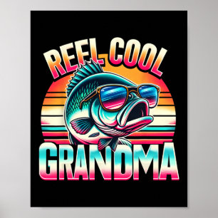 Poster Mamie vraiment cool drôle Mamie de pêche Cadeaux d