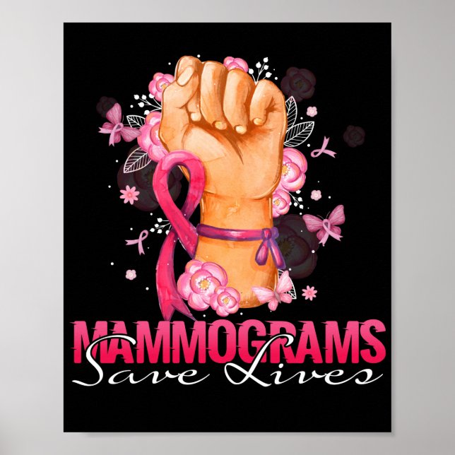 Poster Mammogrammes Sauver des vies Sensibilisation au ca (Devant)