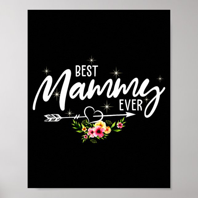 Poster Mammy fleurs toujours mignonnes anniversaire maman (Devant)