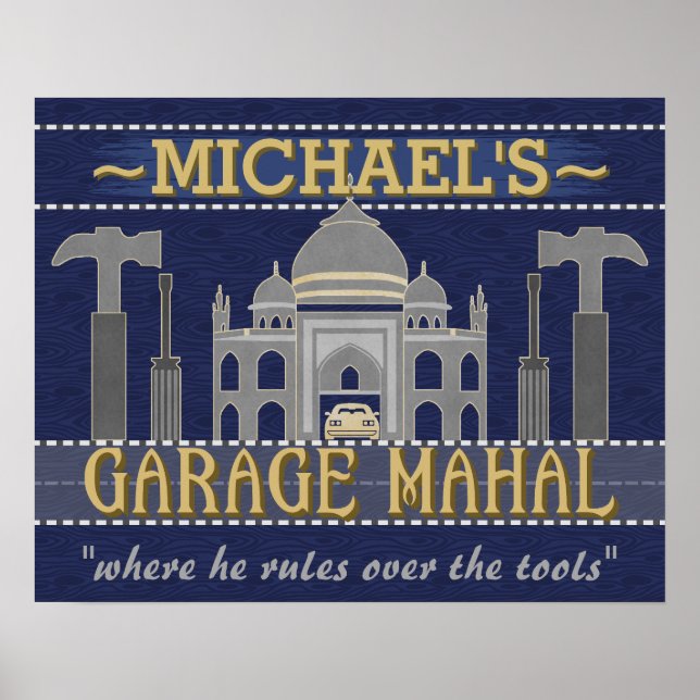 Poster Man Cave Garage Mahal Funny Guy Humour | Personnal (Devant)