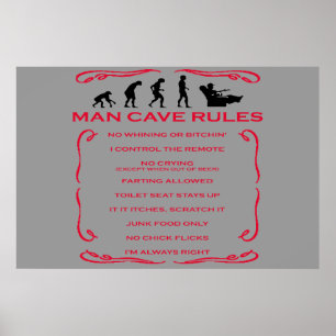 Poster Man Cave Rules