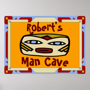 Poster Man Cave Sign (modifier le nom)