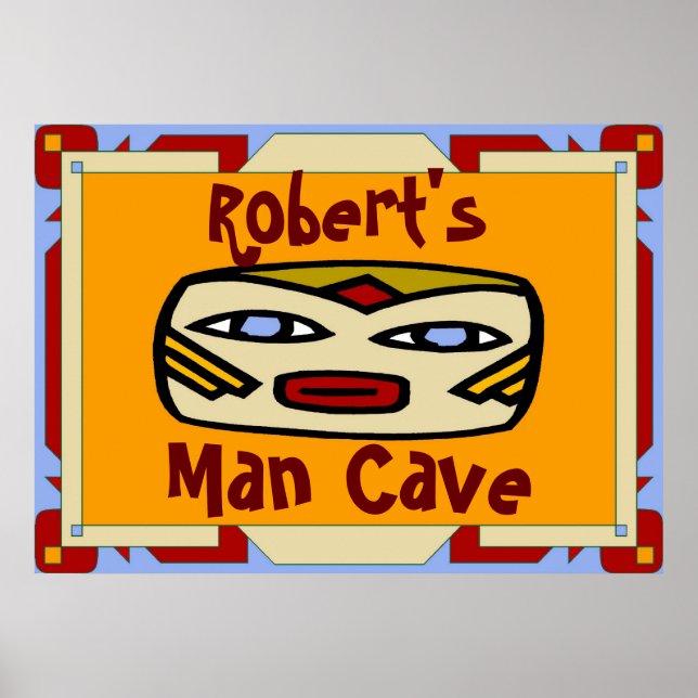 Poster Man Cave Sign (modifier le nom) (Devant)