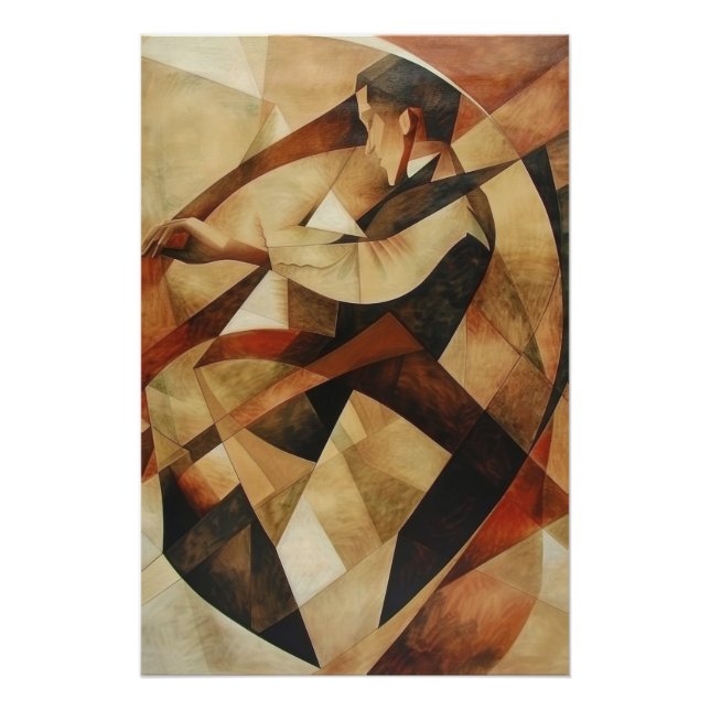 Poster Man Enveloped in Abstraction (Devant)